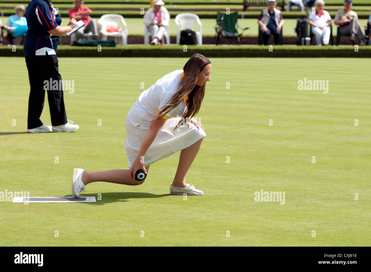 Lawn bowler bowling green sports amateur sportswoman sportswomen ...